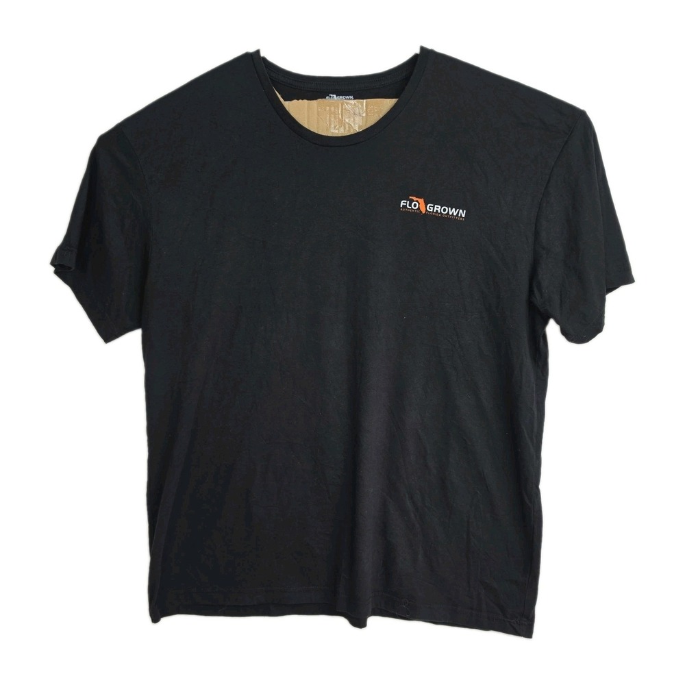 FloGrown T-Shirt Men's 2X Black Big Graphic Print Short Sleeve Crew Neck